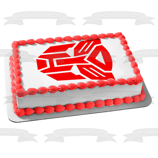 Transformers Red Logo Edible Cake Topper Image ABPID11193