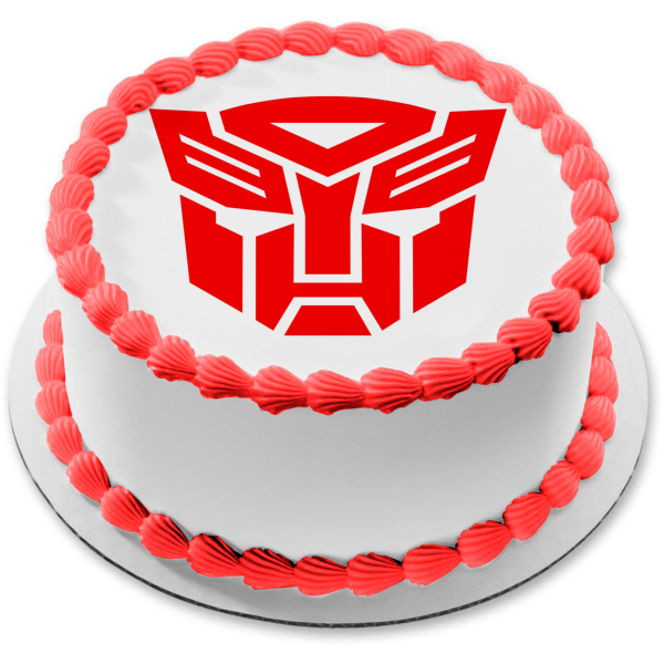 Transformers Red Logo Edible Cake Topper Image ABPID11193