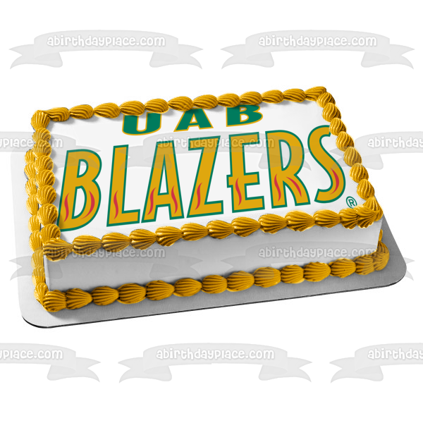 Uab Blazers Logo Football NCAA Edible Cake Topper Image ABPID11202