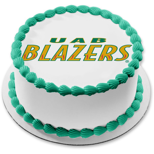 Uab Blazers Logo Football NCAA Edible Cake Topper Image ABPID11202