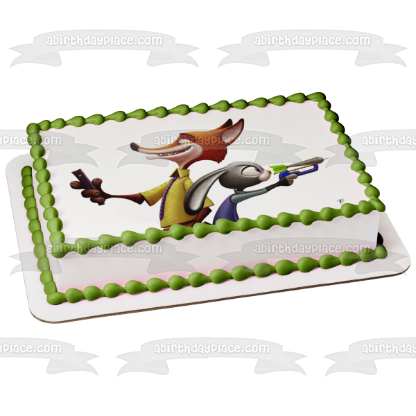 Zootopia Lt. Judy Hopps Nick Wilde Edible Cake Topper Image ABPID11385