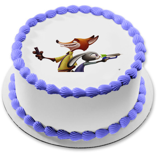 Zootopia Lt. Judy Hopps Nick Wilde Edible Cake Topper Image ABPID11385