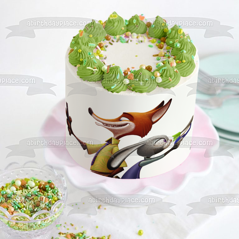 Zootopia Lt. Judy Hopps Nick Wilde Edible Cake Topper Image ABPID11385