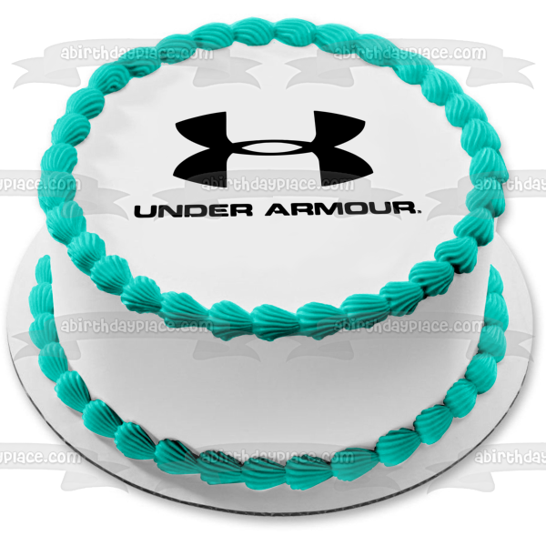 Adorno comestible para tarta con logotipo negro de Under Armour, imagen ABPID11389 