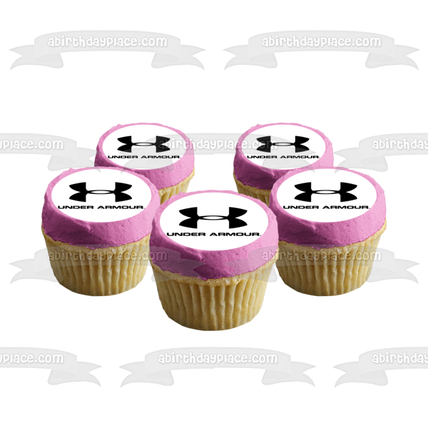 Adorno comestible para tarta con logotipo negro de Under Armour, imagen ABPID11389 