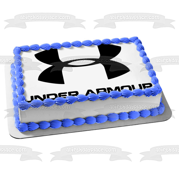 Adorno comestible para tarta con logotipo negro de Under Armour, imagen ABPID11389 