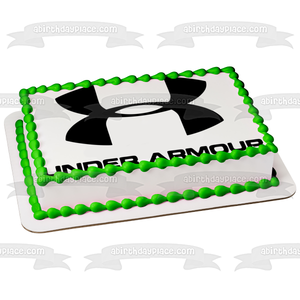 Adorno comestible para tarta con logotipo negro de Under Armour, imagen ABPID11389 