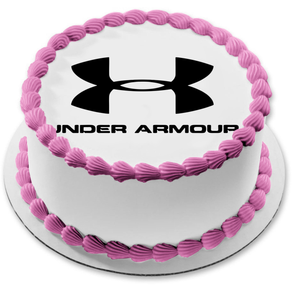 Adorno comestible para tarta con logotipo negro de Under Armour, imagen ABPID11389 