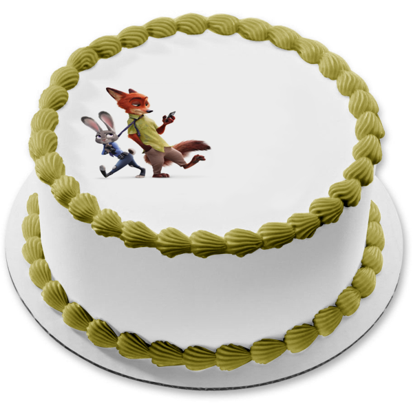 Imagen comestible para tarta de la teniente Judy Hopps de Zootopia, Nick Wilde, ABPID11263 