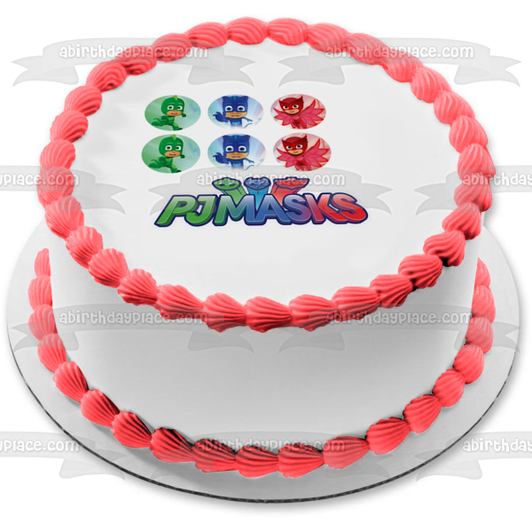 Pj Masks Logo Cat Boy Gekko Owlette Edible Cake Topper Image ABPID11406