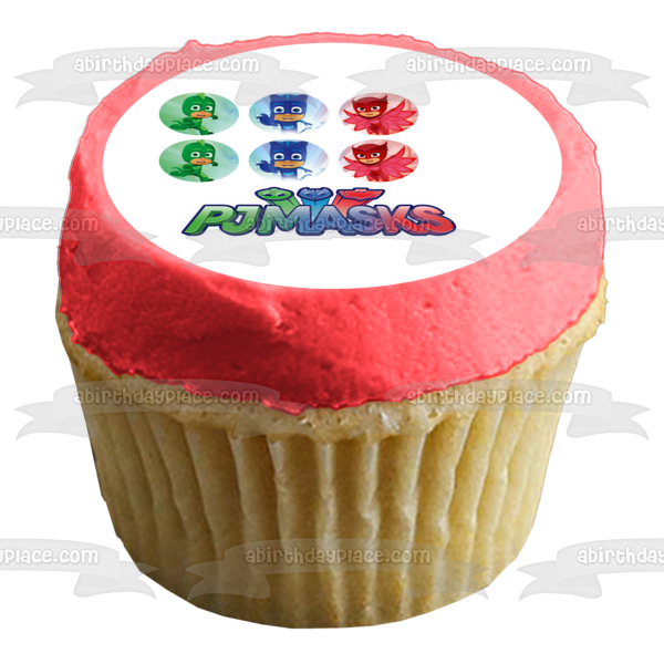 Pj Masks Logo Cat Boy Gekko Owlette Edible Cake Topper Image ABPID11406