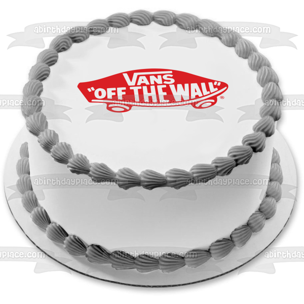 Imagen comestible para decoración de tarta con el logotipo de Vans Off the Wall ABPID11410 