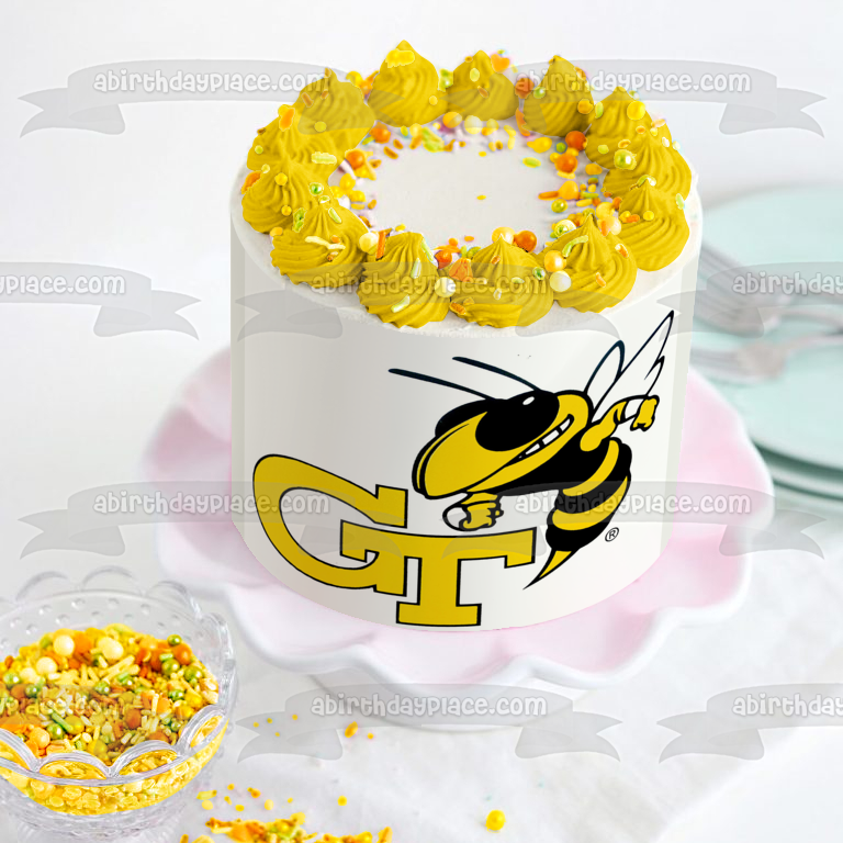 Imagen de decoración comestible para tarta con el logotipo de Bumblebee de Cool Georgia Tech ABPID11286 