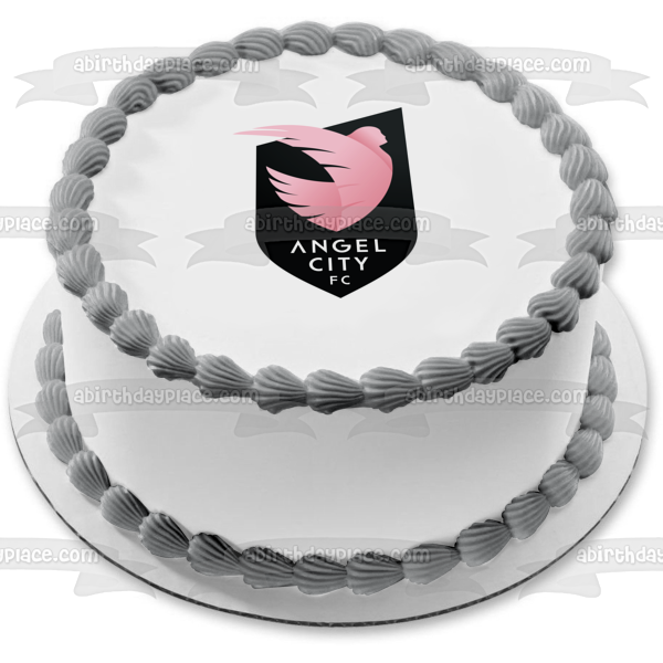 Imagen comestible para decoración de tarta con el logotipo del Angel City Football Club ABPID55601 