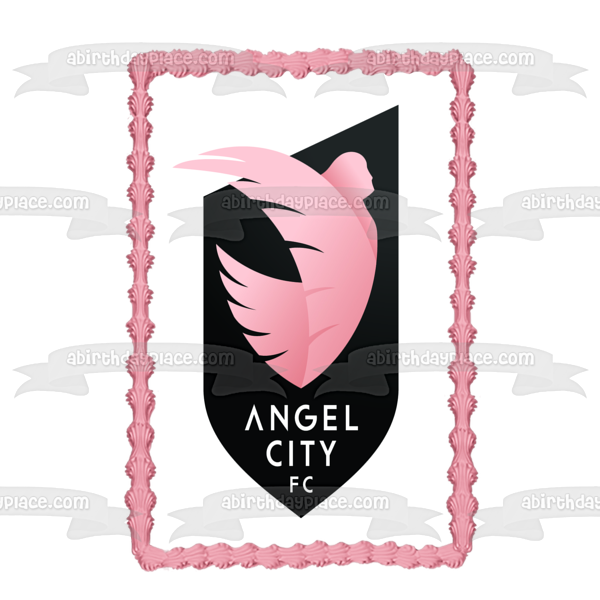 Imagen comestible para decoración de tarta con el logotipo del Angel City Football Club ABPID55601 