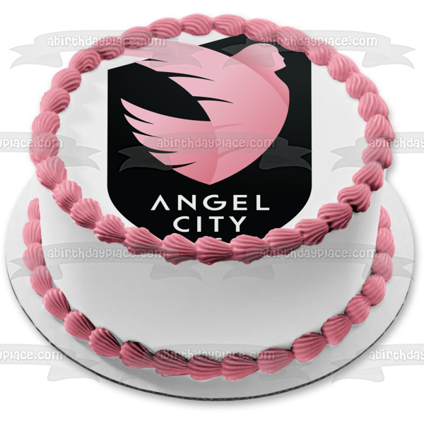 Imagen comestible para decoración de tarta con el logotipo del Angel City Football Club ABPID55601 