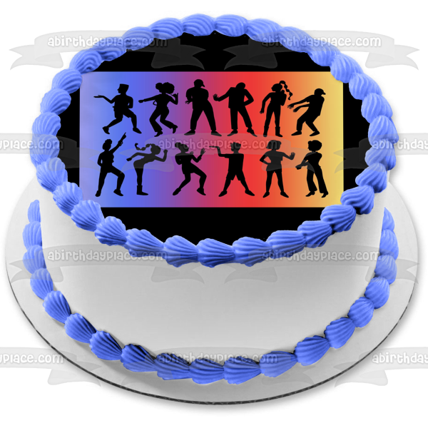 Imagen comestible para decoración de tarta con siluetas de danza afropop ABPID55602 