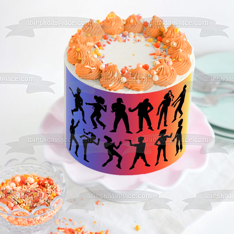 Imagen comestible para decoración de tarta con siluetas de danza afropop ABPID55602 