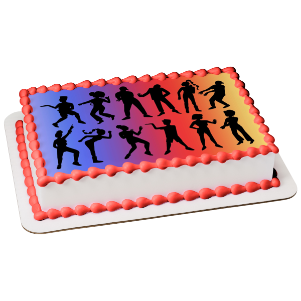 Imagen comestible para decoración de tarta con siluetas de danza afropop ABPID55602 