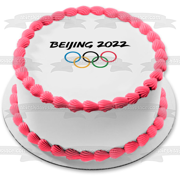 Imagen comestible para decoración de tarta con el logotipo de los Juegos Olímpicos de Beijing 2022 ABPID55610 