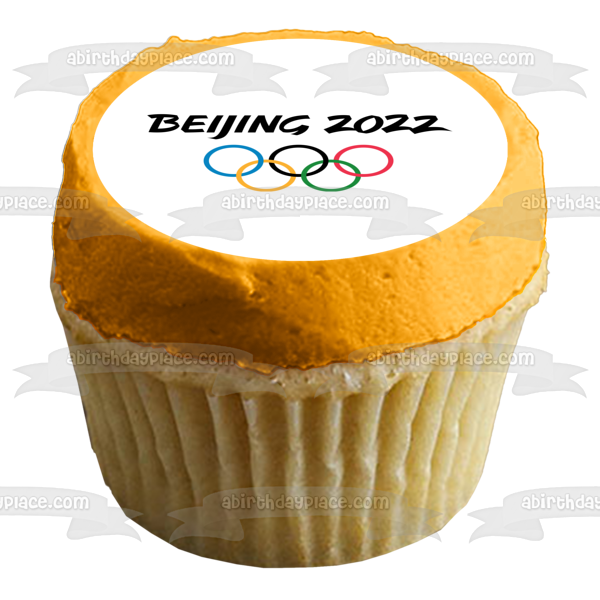 Imagen comestible para decoración de tarta con el logotipo de los Juegos Olímpicos de Beijing 2022 ABPID55610 