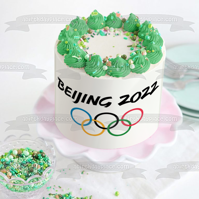 Imagen comestible para decoración de tarta con el logotipo de los Juegos Olímpicos de Beijing 2022 ABPID55610 