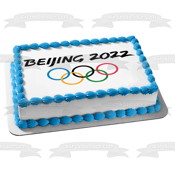 Imagen comestible para decoración de tarta con el logotipo de los Juegos Olímpicos de Beijing 2022 ABPID55610 