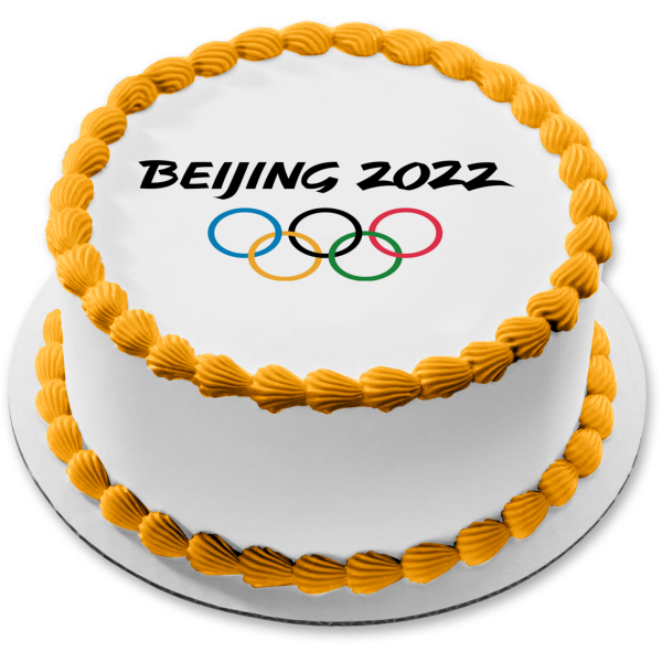 Imagen comestible para decoración de tarta con el logotipo de los Juegos Olímpicos de Beijing 2022 ABPID55610 