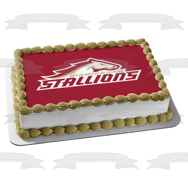 Imagen comestible para decoración de tarta con el logotipo de Birmingham Stallions ABPID55613 