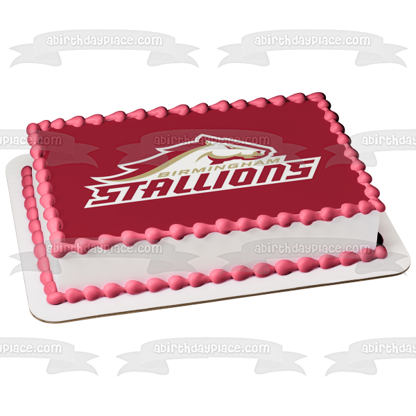 Imagen comestible para decoración de tarta con el logotipo de Birmingham Stallions ABPID55613 