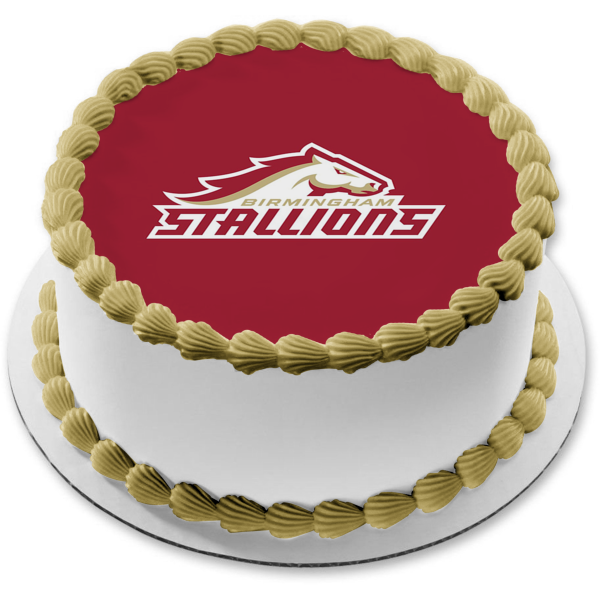 Imagen comestible para decoración de tarta con el logotipo de Birmingham Stallions ABPID55613 