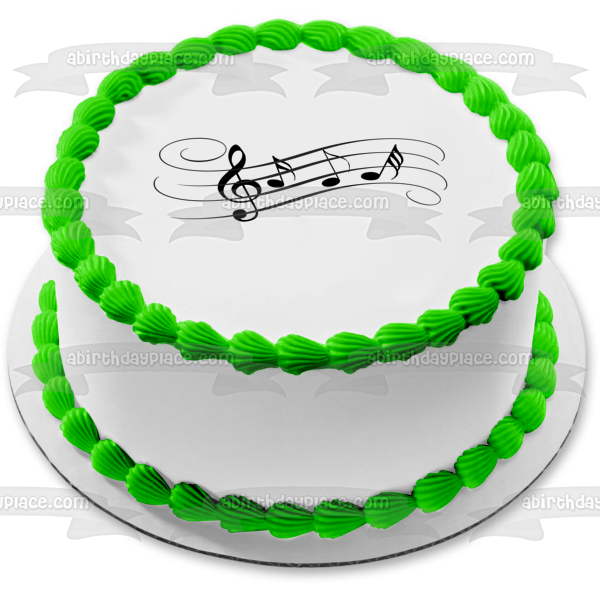 Partitura musical Notas Clef Nota Edible Cake Topper Imagen ABPID11294 