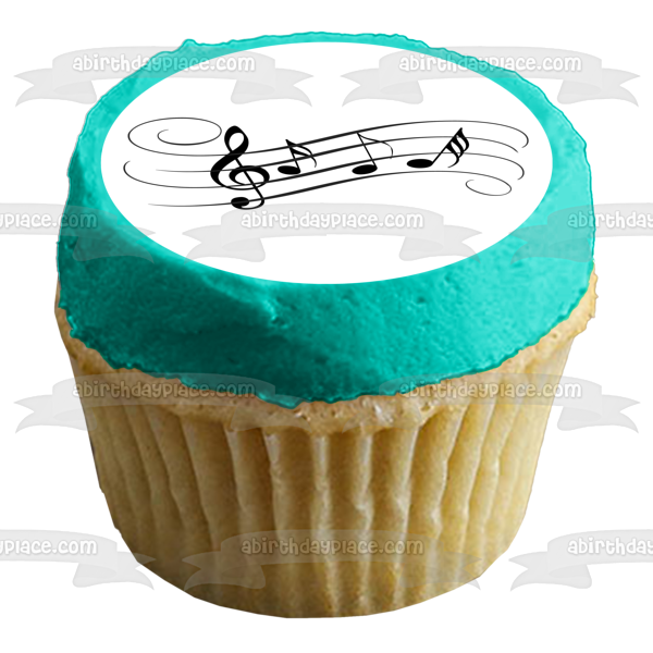 Partitura musical Notas Clef Nota Edible Cake Topper Imagen ABPID11294 