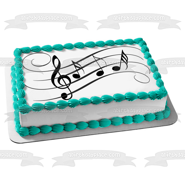 Partitura musical Notas Clef Nota Edible Cake Topper Imagen ABPID11294 