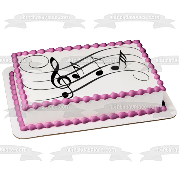 Partitura musical Notas Clef Nota Edible Cake Topper Imagen ABPID11294 