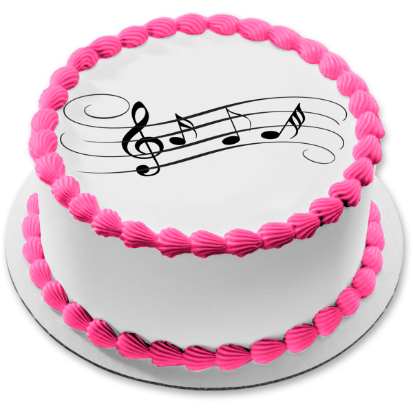 Partitura musical Notas Clef Nota Edible Cake Topper Imagen ABPID11294 