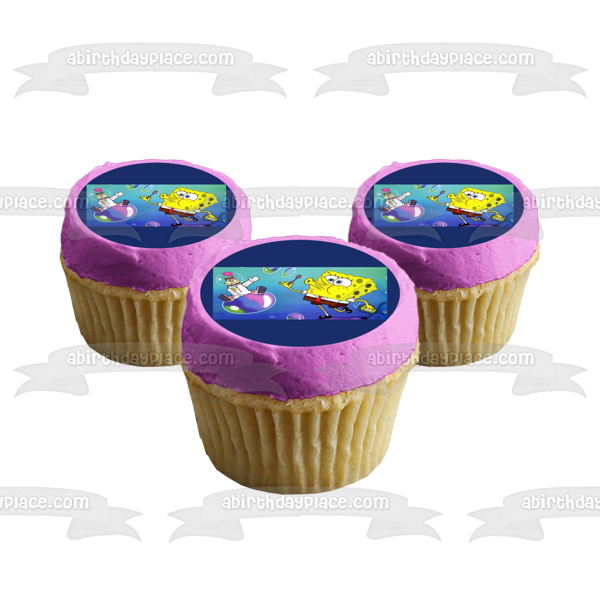 SpongeBob SquarePants Sandy Blowing Bubbles Edible Cake Topper Image ABPID11673