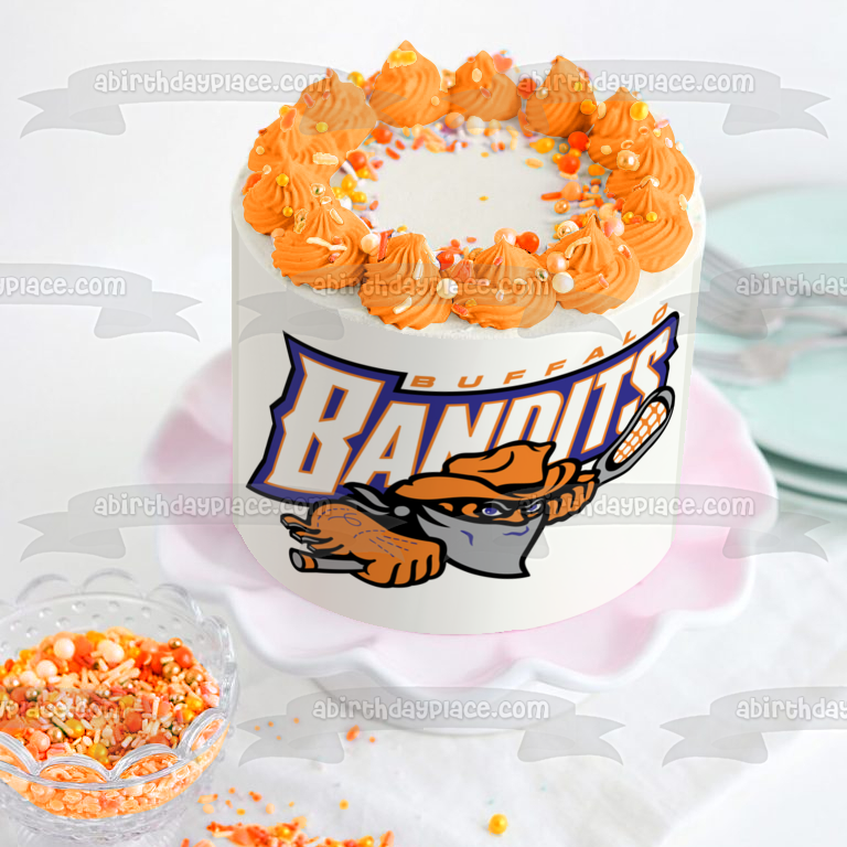 Imagen comestible para decoración de tarta con el logotipo del equipo de Lacrosse de Buffalo Bandits ABPID55622 