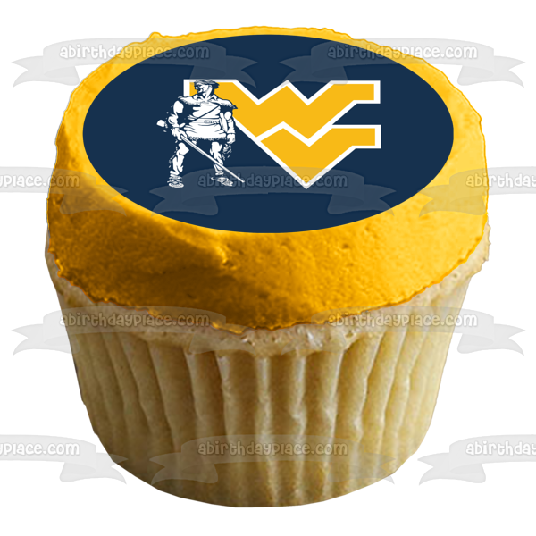 Imagen comestible para decoración de tarta con el logotipo del montañero de la Universidad de West Virginia ABPID55705 