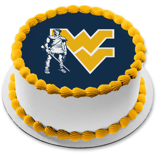 Imagen comestible para decoración de tarta con el logotipo del montañero de la Universidad de West Virginia ABPID55705 