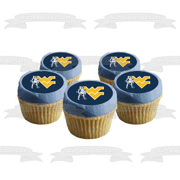 Imagen comestible para decoración de tarta con el logotipo del montañero de la Universidad de West Virginia ABPID55705 