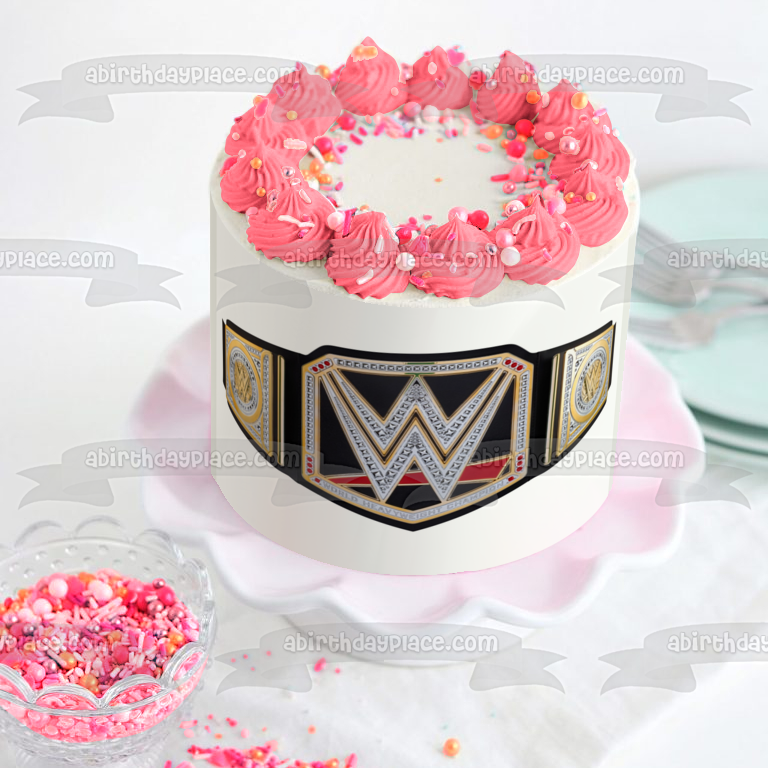 Imagen comestible para tarta con cinturón de campeonato de la WWE de World Wrestling Entertainment ABPID55707 