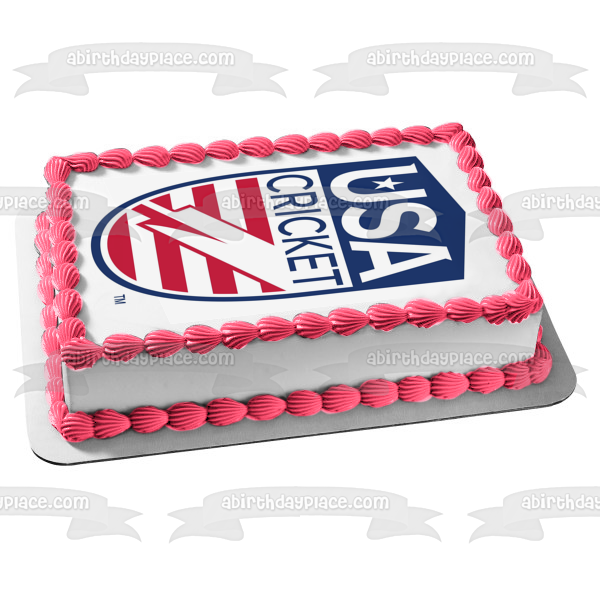 Imagen comestible para decoración de tarta con el logotipo del equipo nacional de críquet de Estados Unidos ABPID55709 