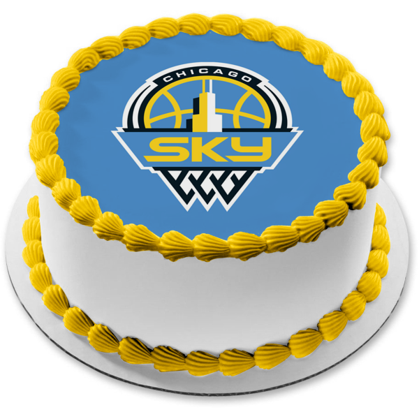 Wnba Chicago Sky Basketball Logo Edible Cake Topper Image ABPID55628