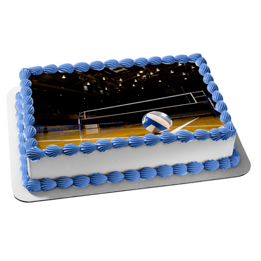 Volleyball Court and Ball Edible Cake Topper Image ABPID55711