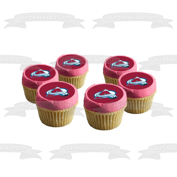 Imagen comestible para decoración de tarta con el logotipo del equipo Colorado Avalanche ABPID55630 