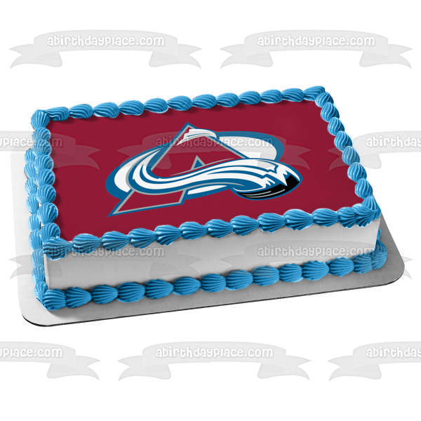 Imagen comestible para decoración de tarta con el logotipo del equipo Colorado Avalanche ABPID55630 