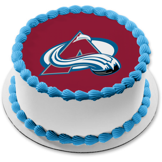 Imagen comestible para decoración de tarta con el logotipo del equipo Colorado Avalanche ABPID55630 