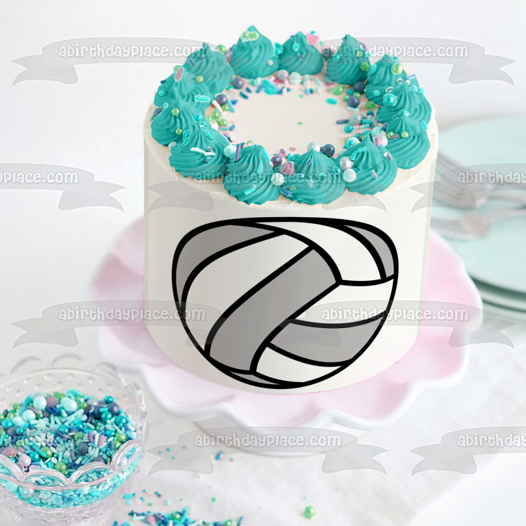 Volleyball Cartoon Illustration Edible Cake Topper Image ABPID55712