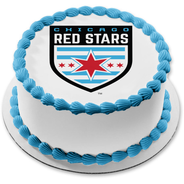 Nwsl Chicago Red Stars Soccer Club Logo Edible Cake Topper Image ABPID55631